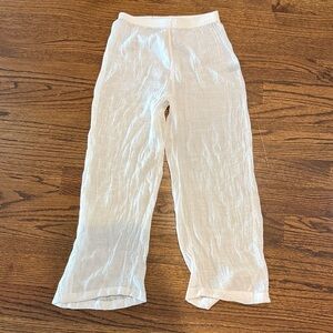 SHEIN Crinkled Sheer White Beach Cover-Up pants NWOT
